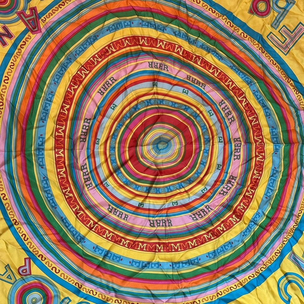 Vibrant Multicolor Hermes silk scarf